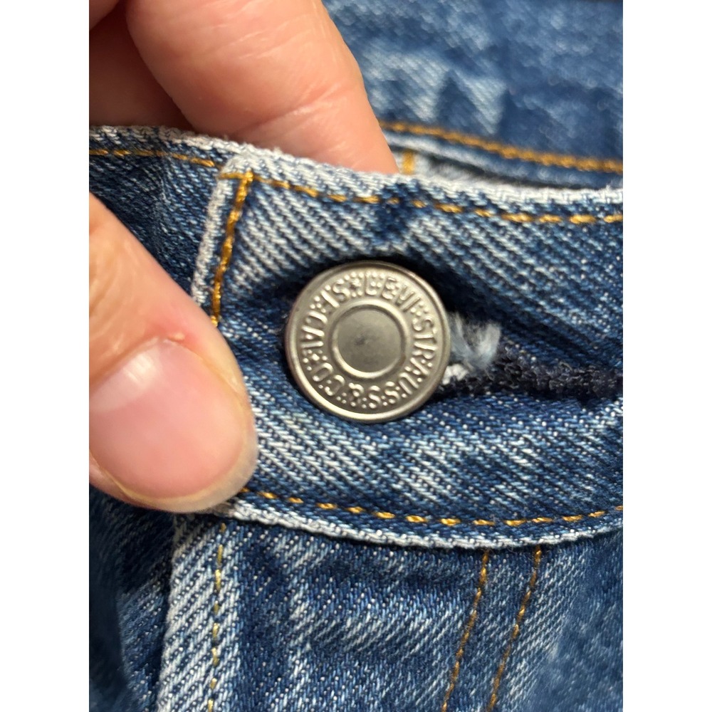 Levi's 501 Original Fit Jeans Women W28 L30 Blue Denim Distressed Good Used - Picture 3 of 13